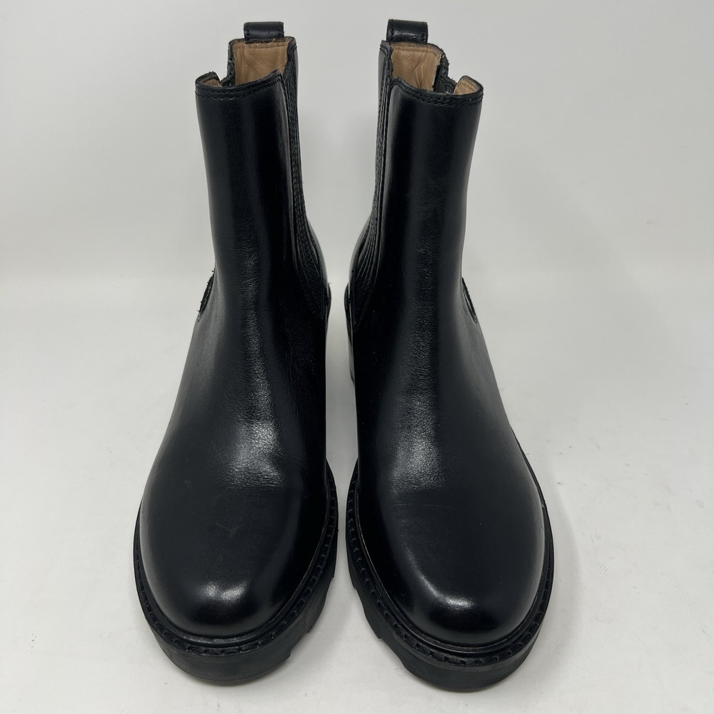 Madewell Gwenda Women's 8 Platform Ankle Chelsea Boots Black Stacked Heel NN019 - Picture 6 of 14